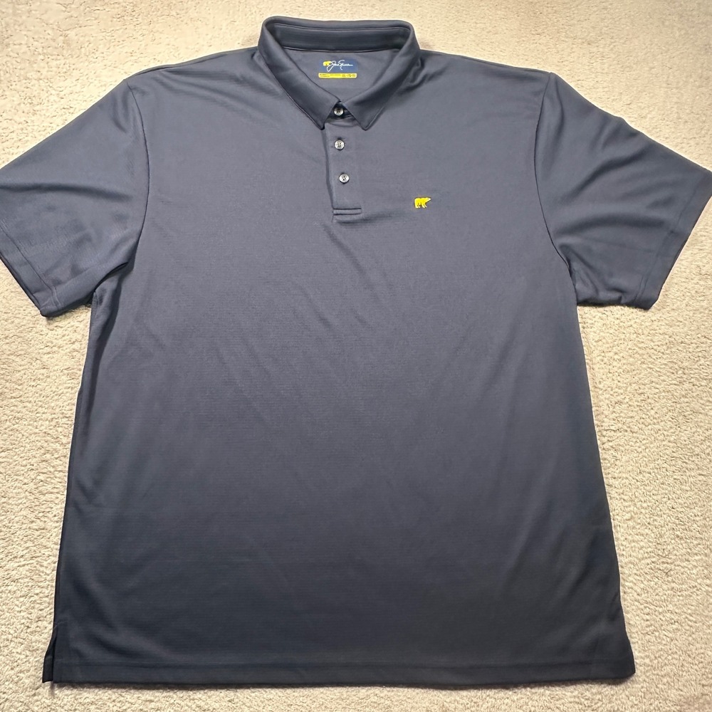 Jack Nicklaus Polo Shirt Mens XXL Blue Golden Bear Performance Golf Sportswear